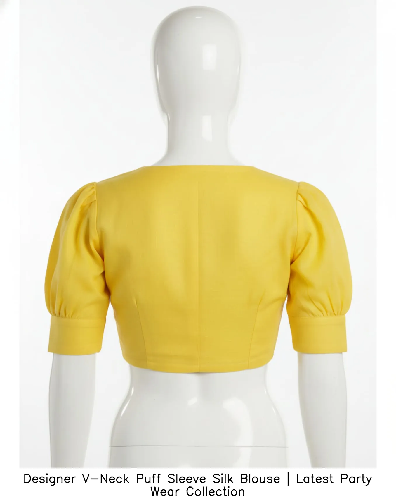 ​​Designer V-Neck Puff Sleeve Silk Blouse | Latest Party Wear Collection