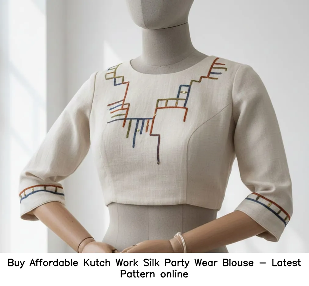 ​​​Buy Affordable Kutch Work Silk Party Wear Blouse - Latest Pattern online
