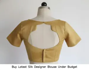 High-neck bespoke designer blouse in raw silk, ideal for professional ethnic wear and family gatherings