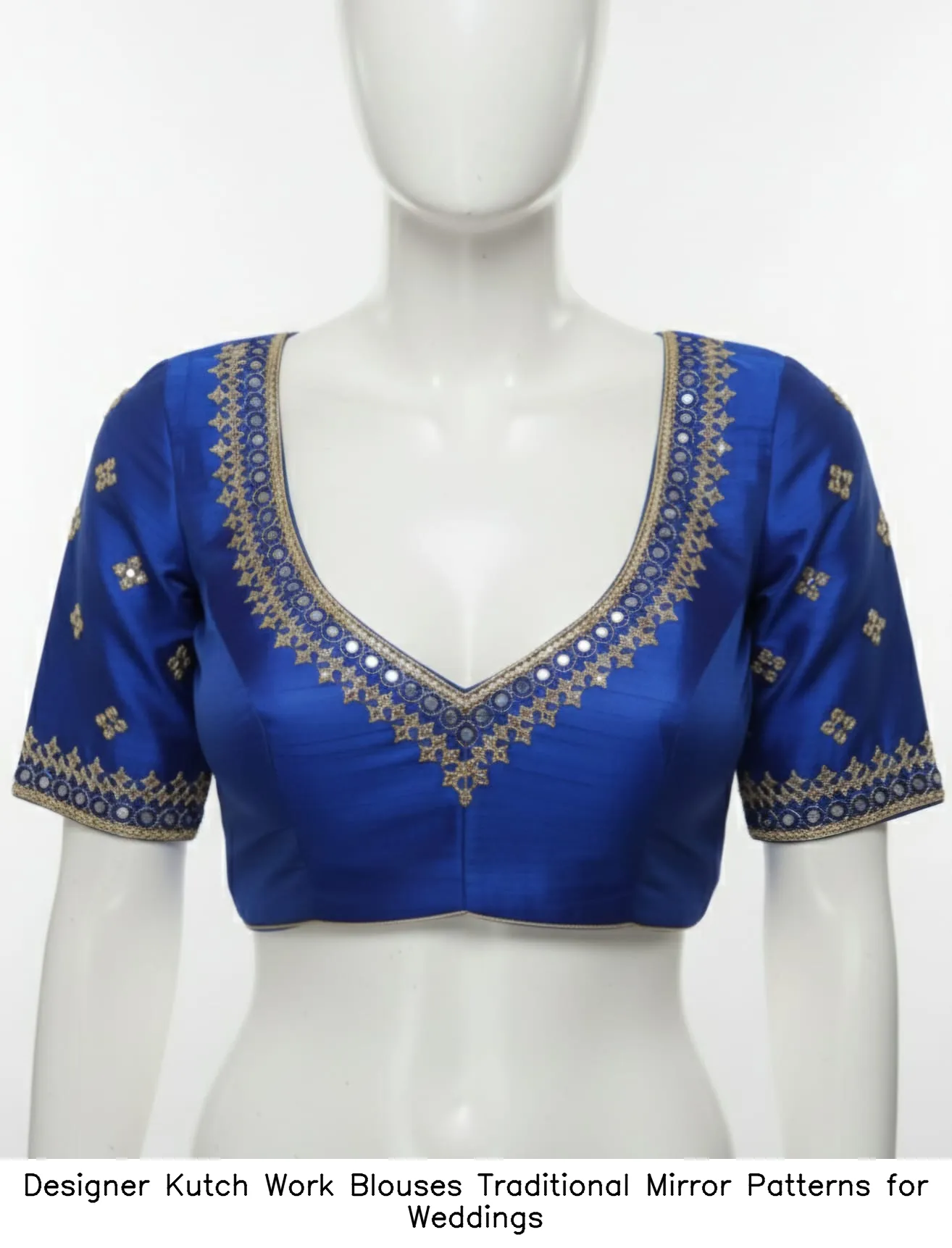 ​​​Designer Kutch Work Blouses – Traditional Mirror Patterns for Weddings