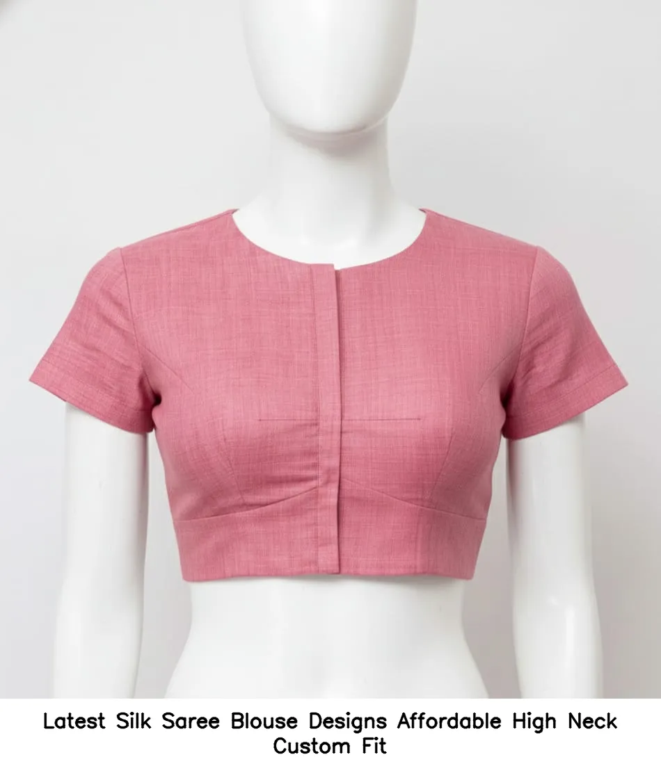 ​​​Latest Silk Saree Blouse Designs – Affordable High Neck Custom Fit