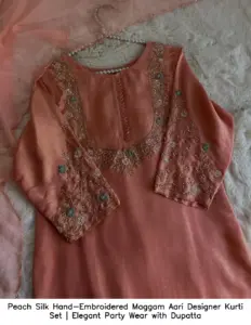 Latest Maggam Aari work customized long frocks Hyderabad