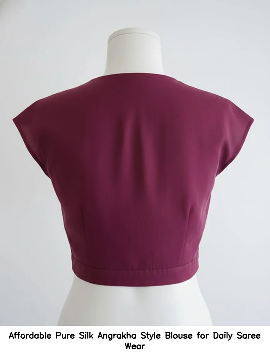 ​​​​Affordable Pure Silk Angrakha Style Blouse for Daily Saree Wear