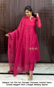 Elegant Aari and Maggam work  anarkali suit perfect for wedding occasions