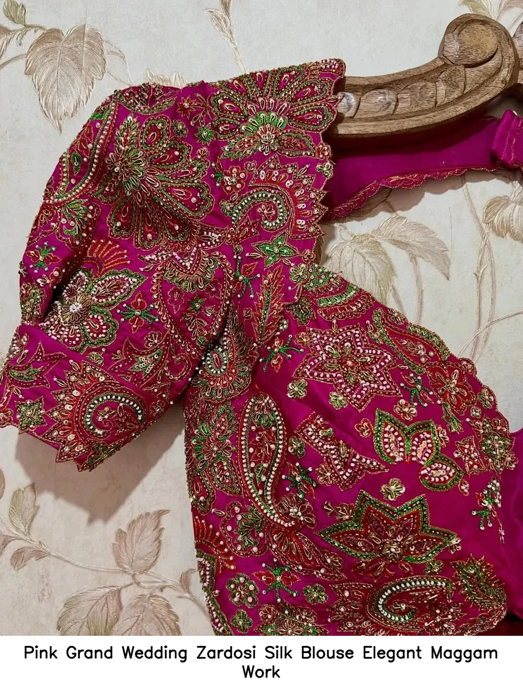 Hyderabad bride wearing a lightweight Maggam work saree, showcasing elegant bridal style over traditional heavy silk.