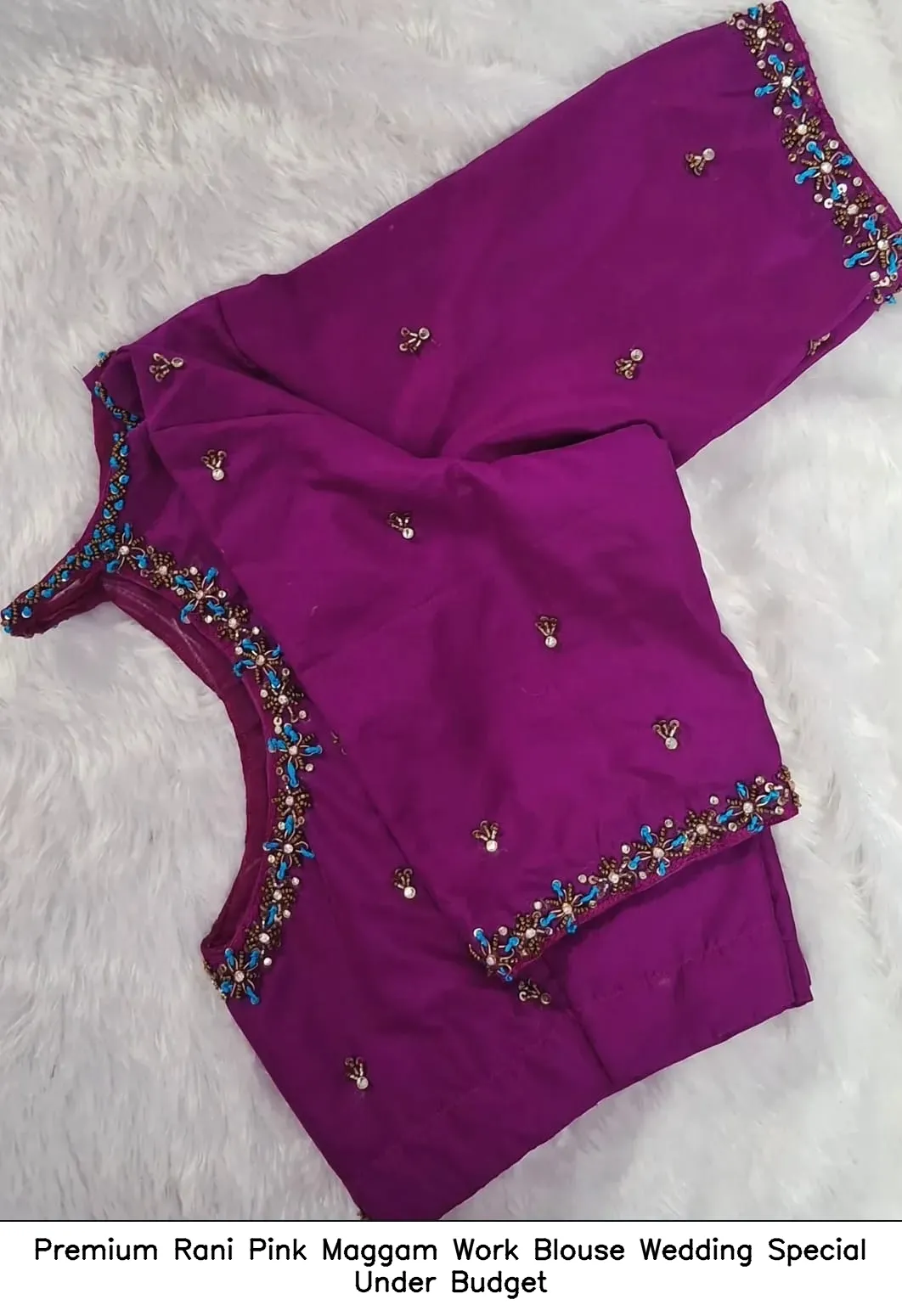 Premium Rani Pink Maggam Work Blouse – Wedding Special Under Budget