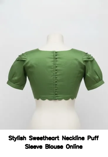 ​​​​Stylish Sweetheart Neckline Puff Sleeve Blouse Online