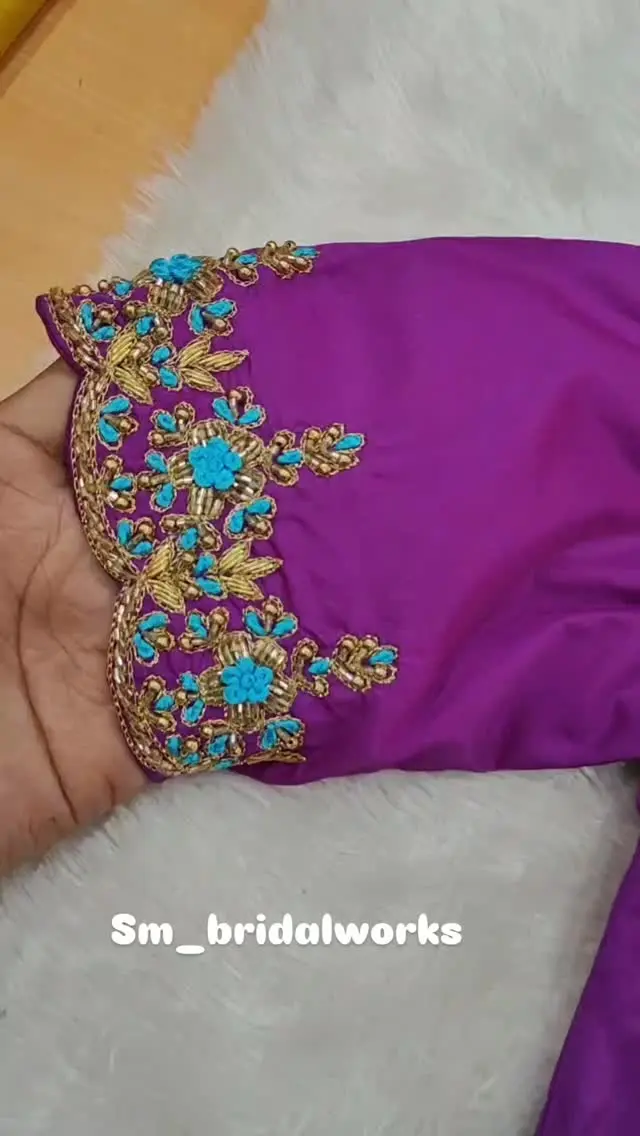 💜 Royal Elegance in Every Thread! 💜
Presenting our Purple Collar Neck Maggam Work Blouse — where tradition meets trend. Handcrafted with intricate detailing, rich zardosi touches, and a regal finish perfect for any festive or bridal look. ✨

✨ Fabric: Half Pattu / Raw Silk
✨ Customizable Colors & Sizes
✨ Perfect for Sarees & Lehengas

Make a royal statement this season! 👑
📩 DM to customize yours today.
➡️ Follow @sm_bridalworks for more exclusive Maggam designs & daily inspirations! 💫

#PurpleBlouse #MaggamWorkBlouse #CollarNeckDesign #SMBridalWorks #DesignerBlouse #ZardosiWork #BridalBlouseDesigns #TraditionalFashion #HandcraftedElegance #FollowForMore
