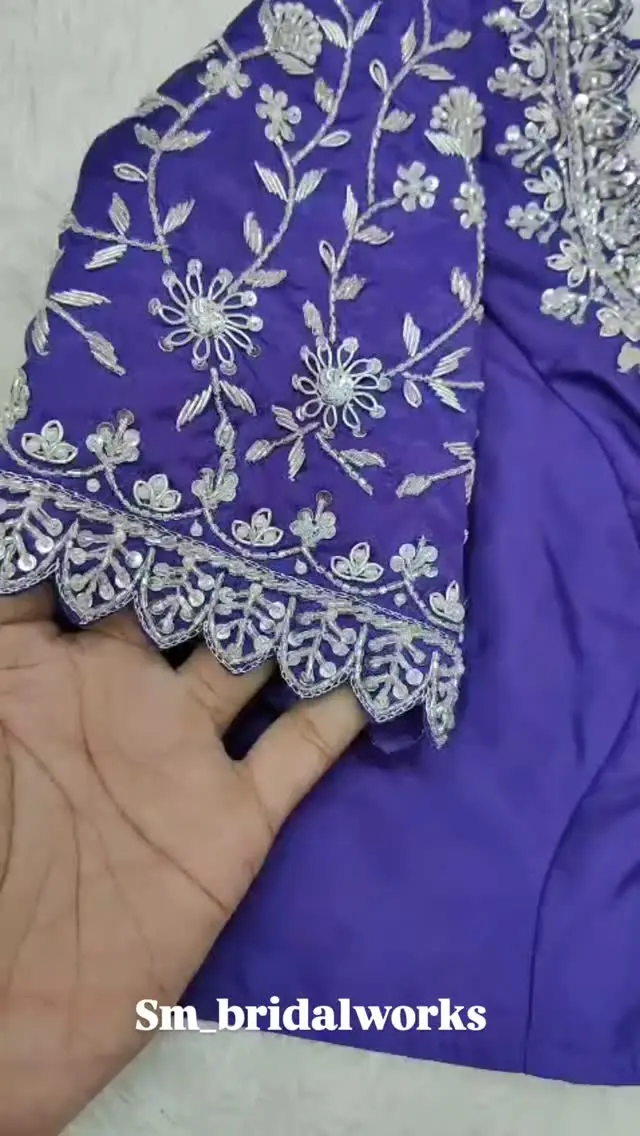 💜 Royal elegance stitched in every detail!
Our Purple Zardosi Maggam Work Blouse is a masterpiece of traditional artistry — crafted on rich Half Pattu / Raw Silk fabric, featuring intricate hand-embroidered zardosi detailing that defines timeless charm. ✨

📦 Dispatch in just 4 days

🎨 Custom colors & sizes available

✨ DM @sm_bridalworks for bookings & custom orders
Follow for more handcrafted bridal elegance! 💫

#PurpleZardosiBlouse #MaggamWorkBlouse #ZardosiDesign #HandcraftedElegance #SMBridalWorks #BridalBlouseDesigns #DesignerBlouse #TraditionalWear #SouthIndianBridal #AariWork #ZardosiWork #HalfPattuBlouse #CustomBlouses #WeddingLooks #BridalOutfitInspo #EthnicElegance #ShopNow #FollowForMoreDesigns